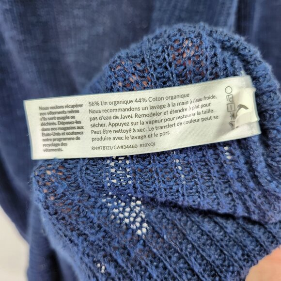 Eileen Fisher Organic Linen Cotton Slub Tunic Sweater Womens Large Open Knit - Picture 6 of 12